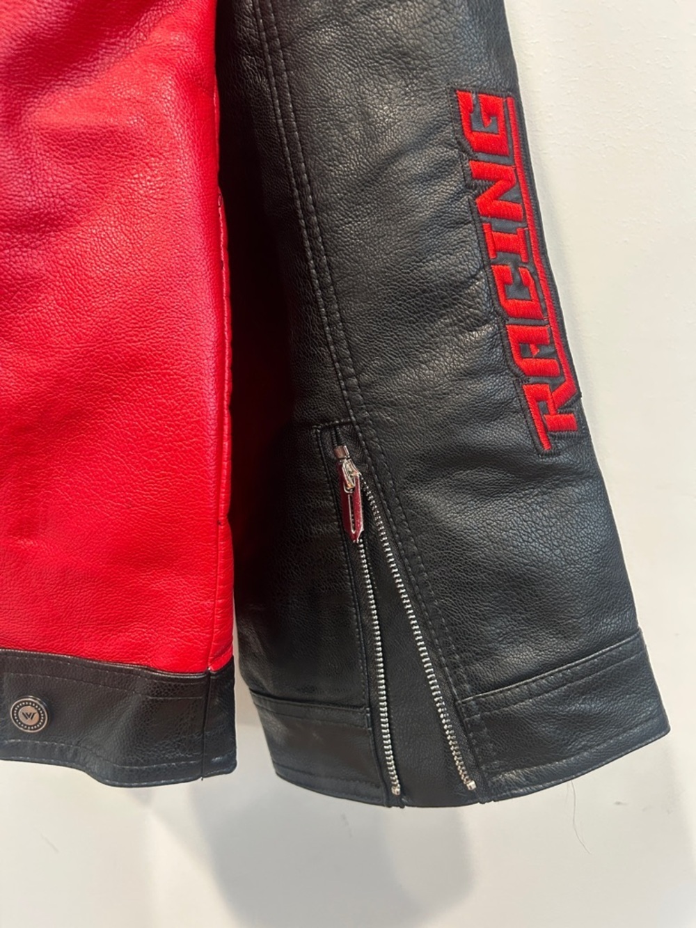 Watson Devil Red Italia Black Leather Racing Jacket men’s 5X big & tall new - Picture 10 of 10